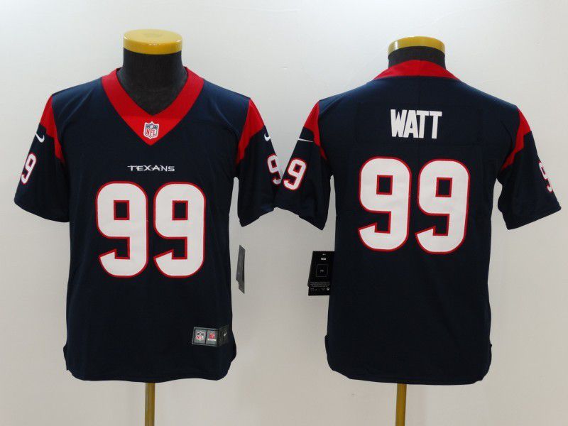 Youth Houston Texans 99 Watt Blue Nike Vapor Untouchable Limited NFL Jersey